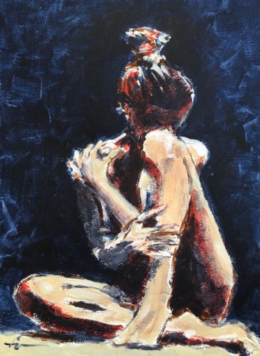 Картина под названием "nu" - Dominique Dève, Подлинное произведение искусства, Акрил