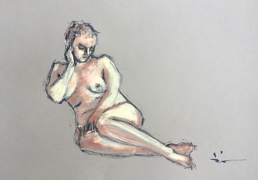 Malerei mit dem Titel "Nudeart Study 3" von Dominique Dève, Original-Kunstwerk, Acryl