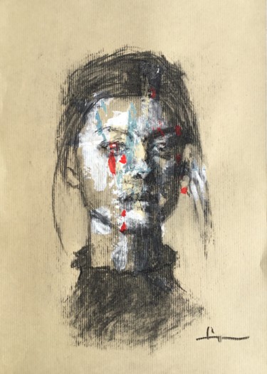 Рисунок под названием "Order" - Dominique Dève, Подлинное произведение искусства, Древесный уголь