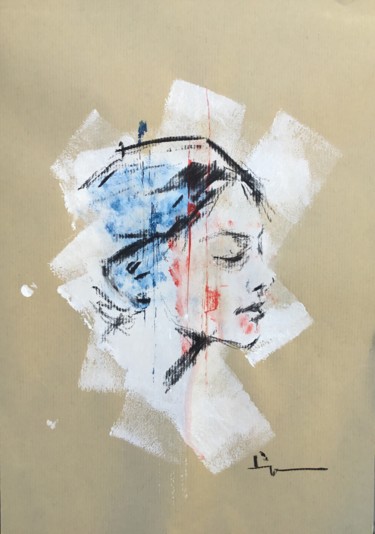 Dessin intitulée "Marianne 2019" par Dominique Dève, Œuvre d'art originale, Fusain