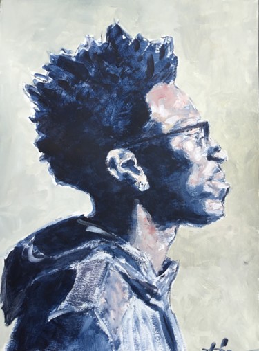 Painting titled "Profil" by Dominique Dève, Original Artwork, Acrylic