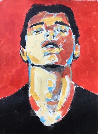 Painting titled "Boy" by Dominique Dève, Original Artwork, Acrylic