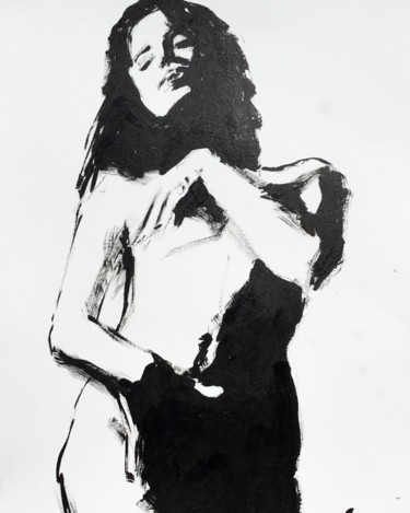Pintura titulada "Dahlia 2" por Dominique Dève, Obra de arte original, Tinta
