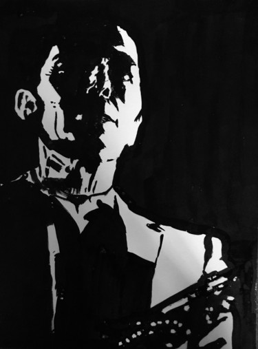 Peinture intitulée "Art Pepper 2" par Dominique Dève, Œuvre d'art originale, Encre