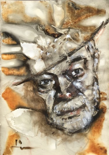 Peinture intitulée "Burning Hat" par Dominique Dève, Œuvre d'art originale, Acrylique