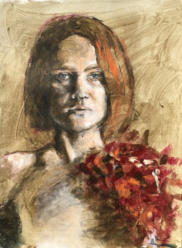 Картина под названием "Le Bouquet" - Dominique Dève, Подлинное произведение искусства, Акрил