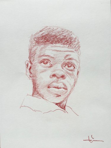 Rysunek zatytułowany „Jeune Homme” autorstwa Dominique Dève, Oryginalna praca, Ołówek