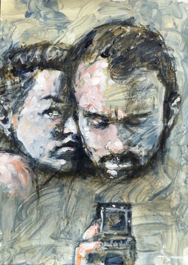 Malerei mit dem Titel "Duo Photo" von Dominique Dève, Original-Kunstwerk, Acryl