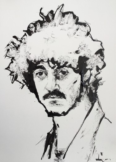 Peinture intitulée "Parisien 1" par Dominique Dève, Œuvre d'art originale, Encre