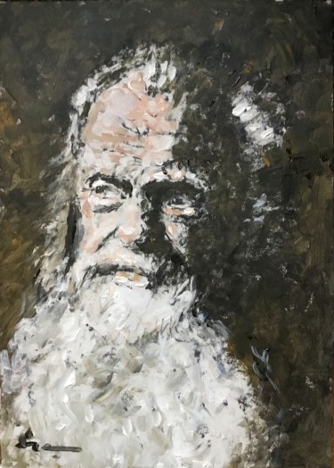 Malerei mit dem Titel "Old Man" von Dominique Dève, Original-Kunstwerk, Acryl