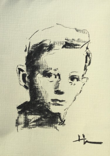 Drawing titled "Textured 10: Little…" by Dominique Dève, Original Artwork, Charcoal