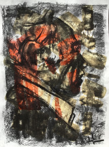 Σχέδιο με τίτλο "Colored Dark 3" από Dominique Dève, Αυθεντικά έργα τέχνης, Ακρυλικό
