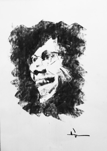 Drawing titled "Tribute to Chick Co…" by Dominique Dève, Original Artwork, Charcoal