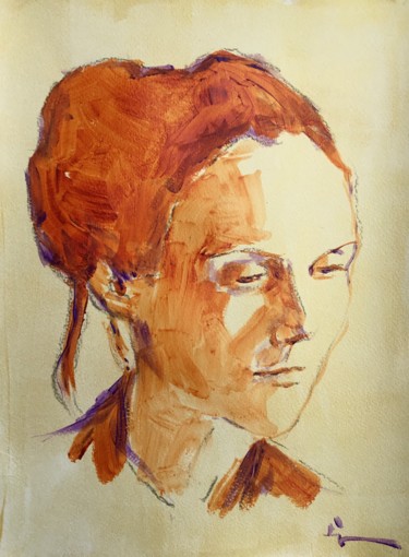 Painting titled "Katherine" by Dominique Dève, Original Artwork, Acrylic