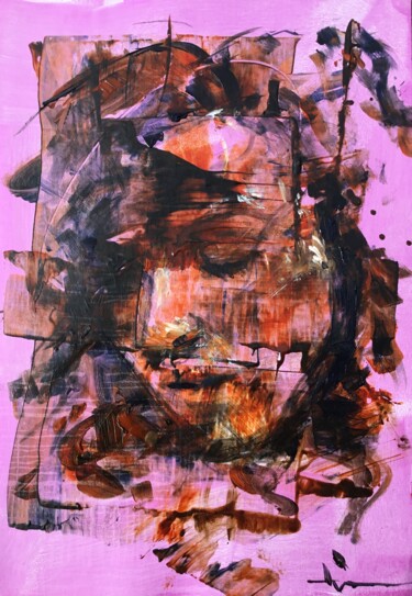 Peinture intitulée "Transposition Rose…" par Dominique Dève, Œuvre d'art originale, Acrylique