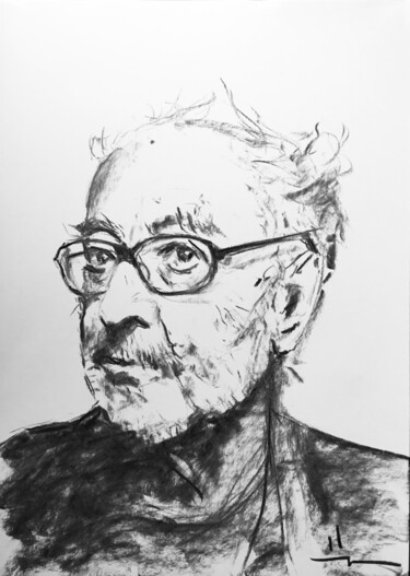 Dessin intitulée "Portrait de Jean-Lu…" par Dominique Dève, Œuvre d'art originale, Fusain
