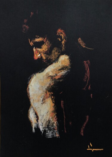 Rysunek zatytułowany „Portrait Study insp…” autorstwa Dominique Dève, Oryginalna praca, Pastel
