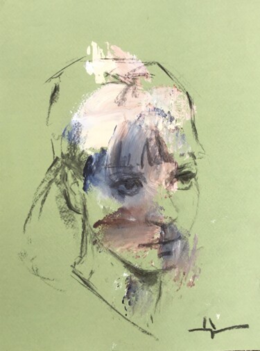 Dessin intitulée "Anna Karina dans Al…" par Dominique Dève, Œuvre d'art originale, Fusain