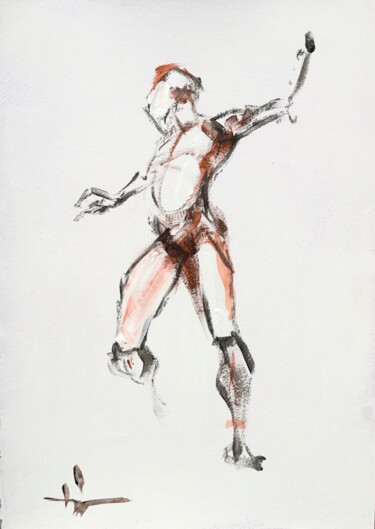 Картина под названием "Nude Study #2" - Dominique Dève, Подлинное произведение искусства, Акрил