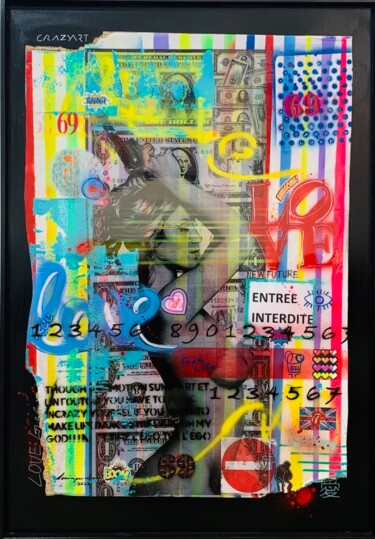 Malarstwo zatytułowany „Entrée Interdite” autorstwa Dominique Doerr, Oryginalna praca, Farba w spray'u Zamontowany na Inny s…