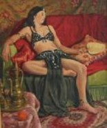 Painting titled "Odalisque" by Dominique Donval, Original Artwork