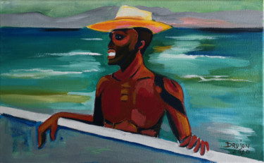Pintura intitulada "pêcheur" por Dominique Drujon, Obras de arte originais, Acrílico