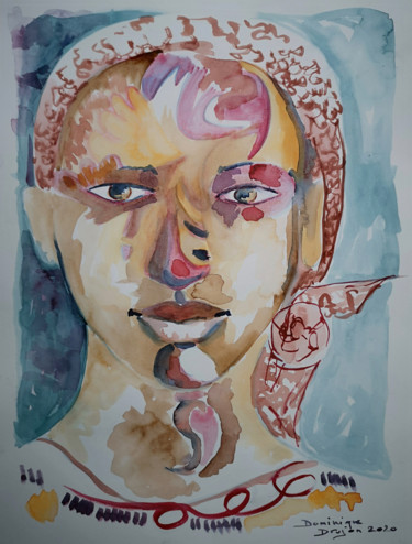 Malerei mit dem Titel "bohème" von Dominique Drujon, Original-Kunstwerk, Aquarell