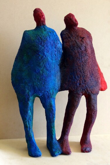 Escultura intitulada "chloé,son sac,son m…" por Dominique Dupont Dartevelle, Obras de arte originais