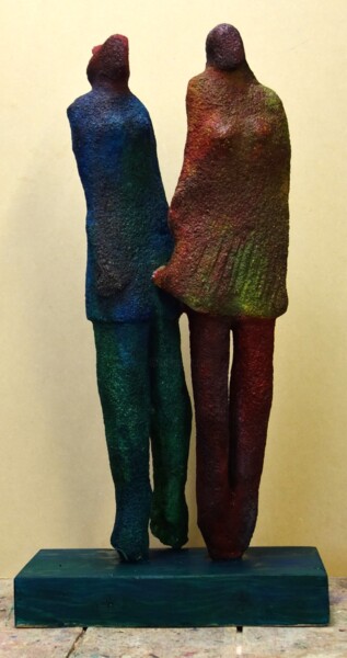 Sculpture titled "Chloé et sa copine…" by Dominique Dupont Dartevelle, Original Artwork