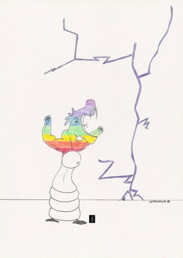 Dessin intitulée "Arcanéon" par Dominique Frampier, Œuvre d'art originale, Crayon