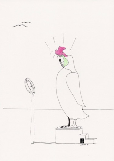 Dessin intitulée "La Balance" par Dominique Frampier, Œuvre d'art originale, Crayon