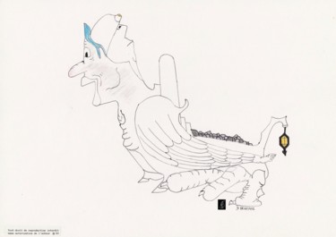 Disegno intitolato "Les mineurs" da Dominique Frampier, Opera d'arte originale, Matita