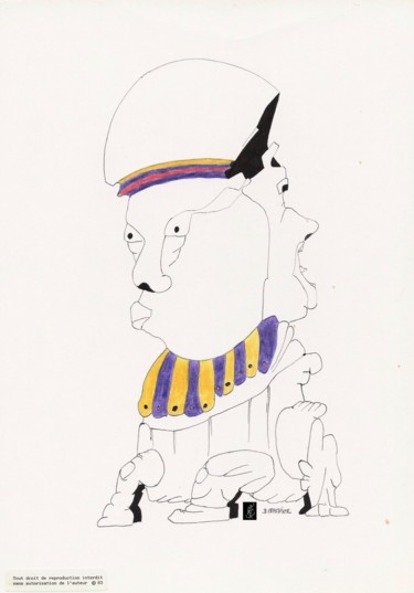 Dessin intitulée "N 35" par Dominique Frampier, Œuvre d'art originale, Crayon