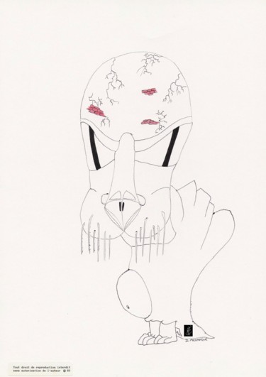 Dessin intitulée "N 38" par Dominique Frampier, Œuvre d'art originale, Crayon