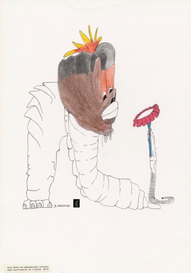 Dessin intitulée "N 42" par Dominique Frampier, Œuvre d'art originale, Crayon