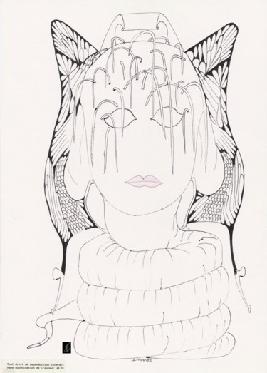 Dessin intitulée "Belicamphe" par Dominique Frampier, Œuvre d'art originale, Crayon