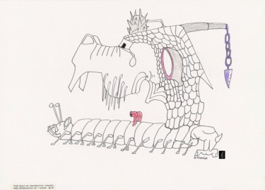 Dessin intitulée "C 4 38" par Dominique Frampier, Œuvre d'art originale, Crayon