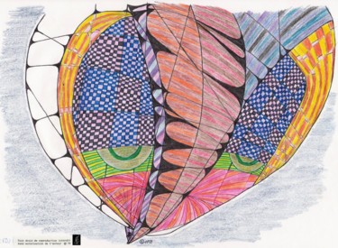 Dessin intitulée "L'Hibou chouet" par Dominique Frampier, Œuvre d'art originale, Crayon
