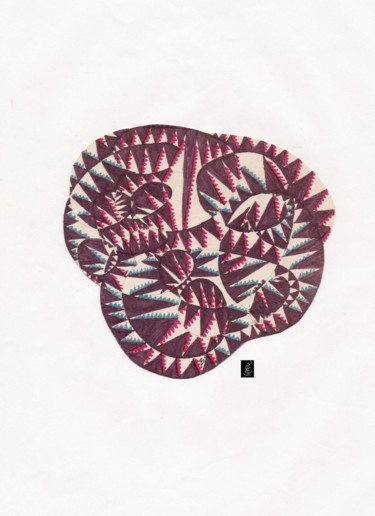 Desenho intitulada "Masque tribal" por Dominique Frampier, Obras de arte originais, Canetac de aerossol