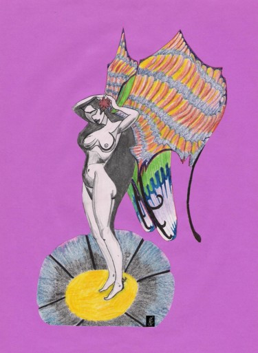 图画 标题为“Vénus” 由Dominique Frampier, 原创艺术品, 铅笔