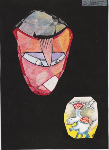 Disegno intitolato "La colère" da Dominique Frampier, Opera d'arte originale, Matita