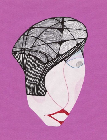 Рисунок под названием "Melle Maude" - Dominique Frampier, Подлинное произведение искусства, Карандаш