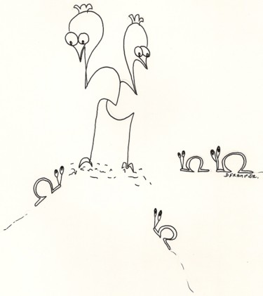 Dibujo titulada "272 0020" por Dominique Frampier, Obra de arte original, Tinta