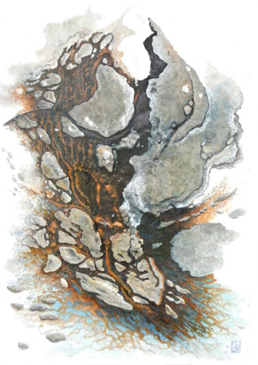 Élan.jpg Peinture intitulée "Élan.jpg" par Dominique Gais, Œuvre d'art originale, Encre Monté sur Carton