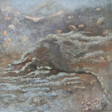 Peinture intitulée "fragment de monde n…" par Dominique Gais, Œuvre d'art originale, Encre Monté sur Métal