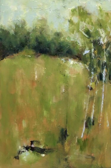 Картина под названием "Le champs d'a coté" - Dominique Gentreau, Подлинное произведение искусства, Масло Установлен на Дерев…
