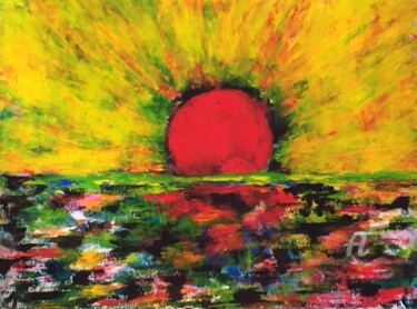 绘画 标题为“Quand le soleil se…” 由Dominique Gobelin Mansour, 原创艺术品, 丙烯