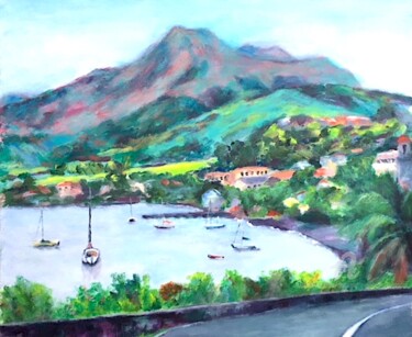 Painting titled "La baie de St Pierre" by Dominique Gobelin Mansour, Original Artwork, Acrylic