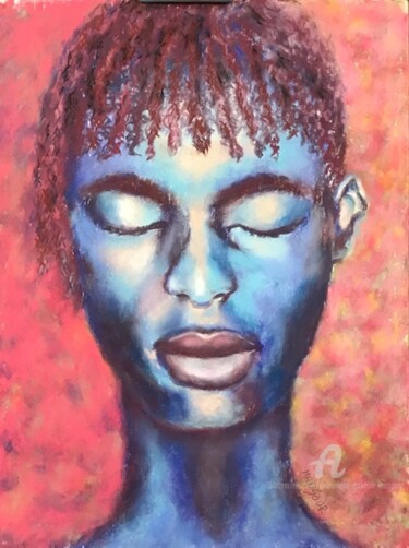 Painting titled "Hyacinthe" by Dominique Gobelin Mansour, Original Artwork, Pastel