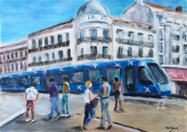 Pintura titulada "TaM ligne 1 arrêt C…" por Dominique Gobelin Mansour, Obra de arte original, Acrílico